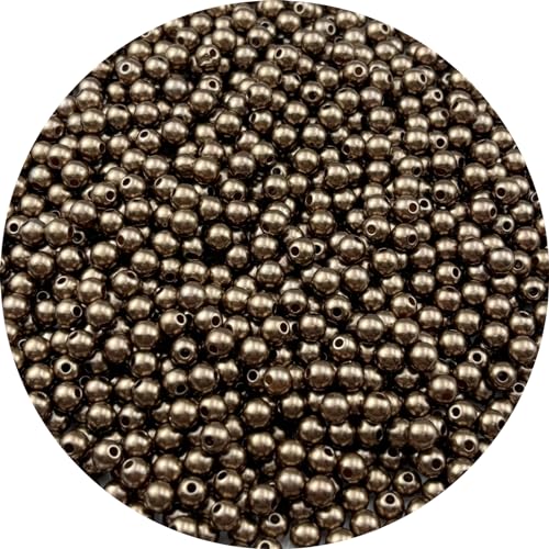 1000pcs Pearl Beads for Crafts 6mm Resin Pearl for Jewelry Making Round Bulk Pearls Beads with Hole for Sewing Crafts Decoration Necklaces Bracelets Earrings Making(Brown) - color: Brown, size: 6mm