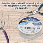 Soft Flex 49 Strand Beading Wire - Medium 0.19 Diameter - 10 Feet Nylon Design Wire - style: Bone