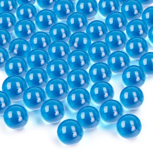 FUTUREPLUSX Light Blue Glass Marbles, 1LB Vase Fillers Marbles Glass Beads for Aquarium Fish Tank Decoration - color: Light Blue