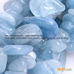 GEM-Inside Aquamarine 7-8MM Natural Chips Beads Strand Gemstone Beads Energy Stone Power for Jewelry Making 34 Inches - color: Aquamarine