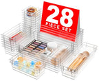 【Military Grade】A-LuGei Drawer Organizer,【𝟱𝗦𝗶𝘇𝗲】Makeup organizer,【Holds 177 Items】Bathroom Organizers and Storage,Organization and Storage,Desk Drawer Organizer for Vanity【Clear】