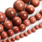 120pcs Adabele Brown Goldstone Sandstone Gemstone 6mm Round Beads Gem Stone Spacer for DIY Craft Jewelry Making GS20-6 - color: Brown Goldstone (Imitated Sandstone), size: 6mm (120pcs/2 strands)