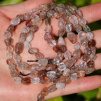 Natural Stone Beads 6-8mm Black Rutilated Quartz Oval Irregular Freeform Tumbled Loose Gemstone Beads for Jewelry Making 15 Inch Strand 50-55 Pcs - color: Black Rutilated Quartz-1 strand15”-approx. 55 beads