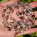 Natural Stone Beads 6-8mm Black Rutilated Quartz Oval Irregular Freeform Tumbled Loose Gemstone Beads for Jewelry Making 15 Inch Strand 50-55 Pcs - color: Black Rutilated Quartz-1 strand15”-approx. 55 beads