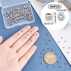 UNICRAFTALE 200pcs 3mm Stainless Steel Rondelle Spacer Beads for DIY Earring Jewelry Making - color: Stainless Steel Color