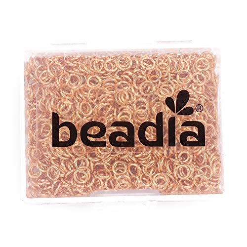 BEADIA Open Jump Rings Gold 0.6x4mm 1000pcs for DIY Jewelry Making Supplies - color: Gold, size: 0.6*4mm