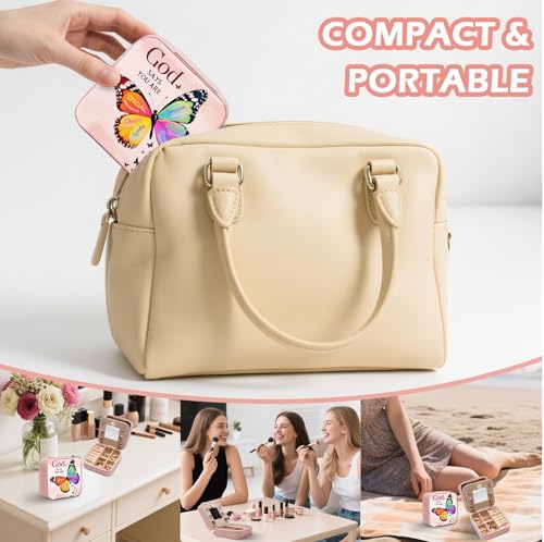 GAOLZIUY Christian Gifts for Women Girls, Inspirational Religious Birthday Gifts Butterfly Travel Jewelry Box, Spiritual Catholic Faith Prayer Gift for Friends, Mom, Sister - color: Christian - 04