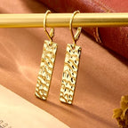 ALEXCRAFT 925 Sterling Silver Dangle Earrings for Women, 14K Gold Plated French Leverback Earrings, Hypoallergenic Lightweight Statement Hammer Square Bar Long Drop Earing for Women Trendy Jewelry - color: GoldC
