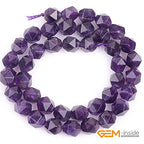 GEM-Inside Natural 10mm Amethyst Gemstone Loose Beads Faceted Purple Square Cambay Crystal Energy Stone Power for Jewelry Making 15" - color: Amethyst, size: 10mm