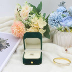 Jewelry Ring Box Small Travel Jewelry Box, Velvet Wedding Ring Box for Business, Engagement, Wedding, Bridesmaid and Mother's Day - Dark Green - color: Ring Box-Dark Green