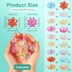 Beadthoven 54pcs Lotus Crystal Acrylic Beads Colorful Flower Bead Caps Spacer End Caps for Jewelry Making Earrings Bracelet DIY Crafts - color: Lotus Flower