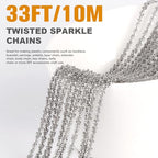 33 Feet Stainless Steel Sparkle Chains Roll, 2.5mm Width 304 Stainless Steel Dainty Twisted Singapore Chain Bulk Spool for Jewelry Making DIY Craft - color: 2.5MM Stainless Steel Sparkle Chains