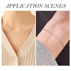 Elecrelive 925 Sterling Silver Box Chains 0.5mm Wide Thin Necklace Link Chains Permanent Jewelry for Men Women Necklace Bracelet DIY Making - color: Silver-Box Chain