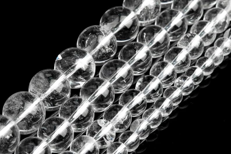 Zenkeeper 108 Pcs Clear Quartz Beads for Jewelry Making 8 MM Clear Quartz Gemstones Loose Stone Beads - color: Clear Quartz, size: 8MM, 108pcs