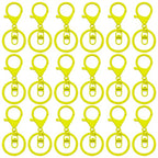 30Pcs Lobster Claw Clasps Keychain for Jewelry Making,Metal Lobster Clasp Swivel Trigger Clips with Swivel Clasps Hook Clips Flat Split Keychain Ring for DIY Craft Jewelry Making(Yellow) - color: Yellow