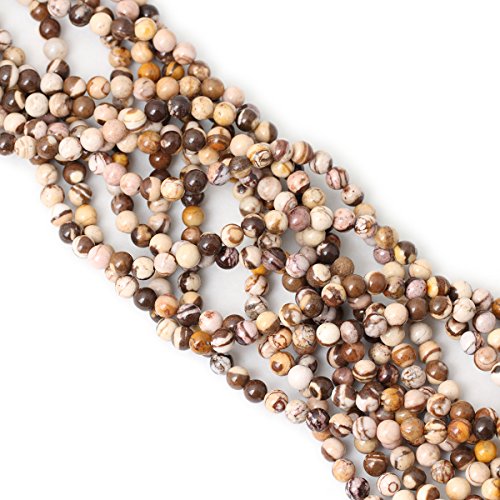 60PCS 6mm Natural Australian Zebra Gemstone Round Loose Beads Crystal Energy Stone for DIY Jewelry Making 1 Strand 15" - color: Australian Zebra, size: 6mm