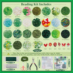 GarfxG Beaded Plant Kit, Green Glass Beads Plants Kit, Forever Plant Beads Green Beads with Step by Step Instructions, Video Tutorials, DIY Making Tools for Home Decor Jewelry Making DIY Craft