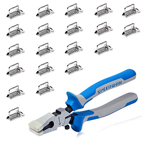 SPEEDWOX 20 Sets of Key Fob Pliers and 1.25 Inch Key Fob Hardware Sets with Keychain Split Rings White Nickel Webbing Fabric Strapping Glass Breaking Pliers Tools with Rubber Tips - size: 1.25" White Nickel