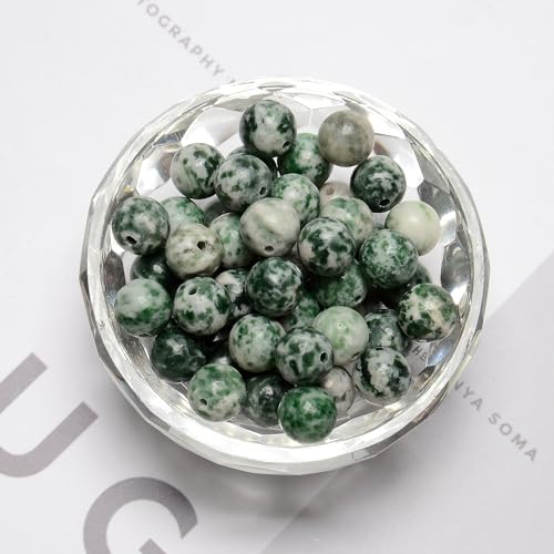 122Pcs(2 Strand/Set) 6mm Green Spot Jasper Smooth Round Beads Natural Stone Beads AAA Grade Premium Round Gemstone Genuine Real Stone Loose for DIY Bracelet Jewelry String Making - color: Green Spot Jasper, size: 6mm