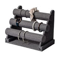 3 Tier Detachable Bracelet Holder, Bracelet Bangle Display Stand, Hair Ties Watch Organizer For Home Show or Sell (Grey linen) - color: Gray Linen