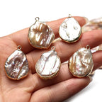 5 Pcs Natural Pearl Pendants Irregular Freshwater Pearl Pendant Charms for Jewelry Making Necklace Bracelet DIY Gift - color: purple