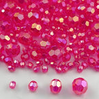 1800pcs Acrylic Faceted Round Beads 4mm 6mm 8mm 10mm AB Colors Glossy Acrylic Round Spacer Beads with Hole for DIY Bracelet Necklace Jewelry Making Supplies Handmade Craft(Rose Red AB) - color: Rose Red AB