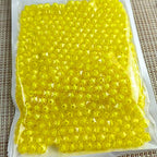 Cube 400pcs Faceted Square Transparent 8mm Glass Crystal Spacer Beads, Round Beads Inside for Jewelry Making (Yellow) - color: Yellow