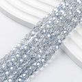 450PCS 6MM Light Gray Round Crystal Glass Beads for Jewelry Making - color: Light Gray, size: 6mm