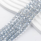 450PCS 6MM Light Gray Round Crystal Glass Beads for Jewelry Making - color: Light Gray, size: 6mm