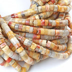 2x4MM 150PCS Crazy Lace Agate Tube Cylinder Rondelle Abacus Disk Spacer Loose Beads for Jewelry Making - color: Crazy Lace Agate, size: 2x4mm cylindrical