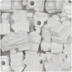 BeadTin White Opaque 22mm Train Shaped Plastic Pony Beads (24pcs) - color: White Opaque