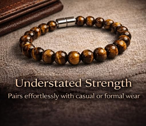 Rose Quartz Bracelet - 8mm Healing Crystal for Love, Unisex - color: 04: Yellow Tiger, style: B: 6.5-6.9 inches