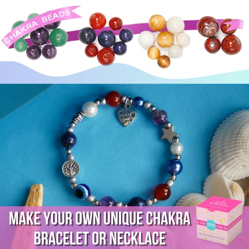 MODDA Natural Stone Jewelry Making Kit for Adults, Women. Includes Video Course, Crystal, Lava, Chakra Beads, Necklace, Bracelet, Earrings, Ring Supplies for Adults - color: Deluxe Natural Stone Jewelry Making Kit