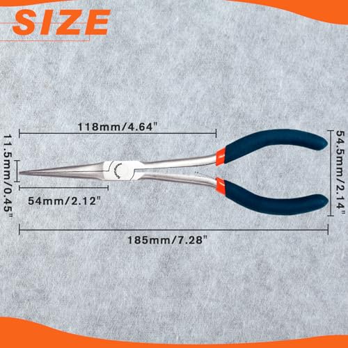 SPEEDWOX Long Needle Nose Pliers 7 Inch Long Nose Mini Precision Wire Looping Fine Pliers Long Anti-slip Handles Smooth Jaws High Leverage Reduce Efforts for Jewelry Making - style: Needle Nose Pliers