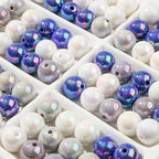 16mm Acrylic Beads 100pcs Ab Dark Blue&Grey Bead Chunk Bubblegum Beads for Pens for Necklace Jewelry Bracelets DIY Crafts Making (Dark Blue&Grey) - color: dark blue&grey