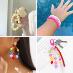 100 Pcs 11.5-12mm Bubblegum Beads Opaque Acrylic Chunky Loose Spacer Round Focal Beads for Jewelry Making Bracelet Necklace Keychain Craft Art Making,Hole:1.8mm,Pink and Green - color: Pink and Green