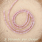 2 Strands (300PCs) Natural Pink Opal Rondelle Beads, 2 * 4mm Gemstone Loose Spacer Abacus Disk Beads for DIY Bracelet Necklace Earrings Jewelry Making, Craft Supplies Beading Kit - color: Pink Opal, size: 2*4MM