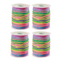 4 Rolls 1312 Feet 1 mm Sturdy Elastic String, Rainbow Stretchy String Bead Cord for Bracelet, Necklaces, Jewelry Making, Beading, Pony Beads (328 Feet/Roll) - size: 4 Rolls (328 Feet/Roll)