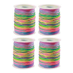 4 Rolls 1312 Feet 1 mm Sturdy Elastic String, Rainbow Stretchy String Bead Cord for Bracelet, Necklaces, Jewelry Making, Beading, Pony Beads (328 Feet/Roll) - size: 4 Rolls (328 Feet/Roll)