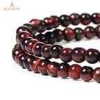 BEADNOVA 4mm Red Tiger Eye Gemstone Round Loose Beads for Jewelry Making (90-92pcs) - color: 07) Red Tiger Eye Round Beads, size: 4mm