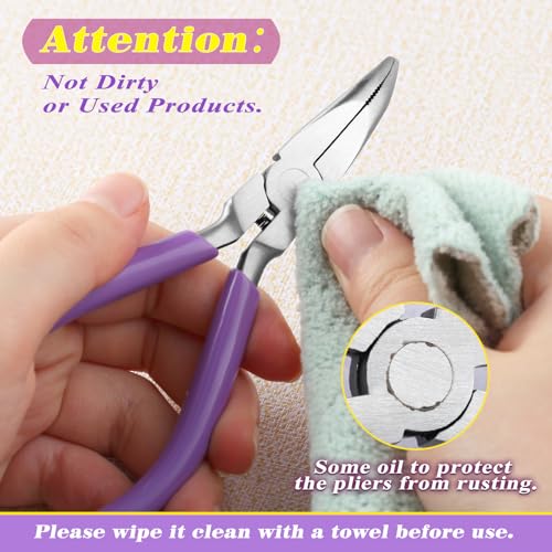 SPEEDWOX Mini Bent Chain Nose Pliers For Jewelry Making, Wire Wrapping & Beading - 45 Degree Curved Serrated Jaws - style: Bent Nose Pliers