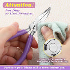 SPEEDWOX Mini Bent Chain Nose Pliers For Jewelry Making, Wire Wrapping & Beading - 45 Degree Curved Serrated Jaws - style: Bent Nose Pliers
