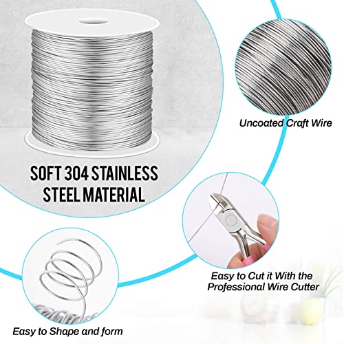 cridoz 24 Gauge Stainless Steel Wire for Jewelry Making, Baling Wire for Wrapping, Craft and Jewelry Making - size: 24 Gauge