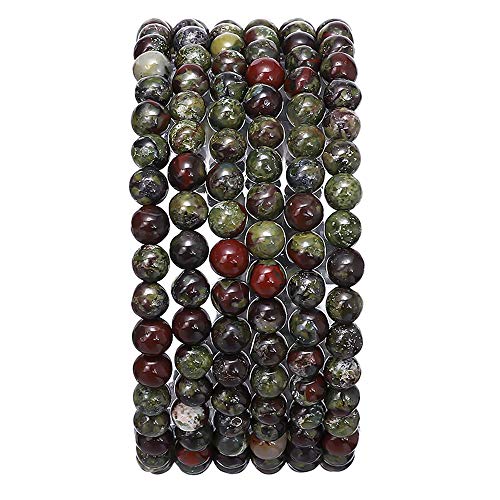 BEADIA Natural Dragon Blood Stone Round Loose Semi Gemstone Beads for Jewelry Making 4MM 38cm/Strand - color: Dragon Blood Stone, size: 4mm