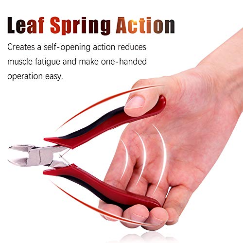 SPEEDWOX Diagonal Pliers Micro Wire Cutters 4 Inches Fine Pliers Precision Side Nipper Mini Plastic Nippers Side Cutting with Spring Angled Head Professional Jewelry Making Tools - style: Tapered Head Diagonal Pliers