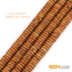 GEM-Inside 2x6mm Natural Yellow Wood Texture Jasper Stone Heishi Disc Rondelle Spacer Beads for Jewelry Making Full 15" Strand Energy Stone Healing Power Crystal - color: Yellow Wood Texture Jasper