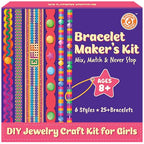 Butterfly EduFields Bracelet Making Kit for Girls Ages 8-14 | 25+ DIY Bracelets, 8 Craft Styles, Storybook | DIY Jewelry Craft Kit for Girls with 200+ Pieces, Beads, Loom, Charms, Threads, Clay, Gems
