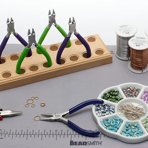 The Beadsmith Chain-Nose Pliers 4-1/2" Long with Fine Tips and Navy Blue Handles, Jewelry Making and Repair Tool - style: Chain Nose