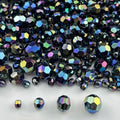 1800pcs Acrylic Faceted Round Beads 4mm 6mm 8mm 10mm AB Colors Glossy Acrylic Round Spacer Beads with Hole for DIY Bracelet Necklace Jewelry Making Supplies Handmade Craft(Black AB) - color: Black AB