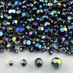 1800pcs Acrylic Faceted Round Beads 4mm 6mm 8mm 10mm AB Colors Glossy Acrylic Round Spacer Beads with Hole for DIY Bracelet Necklace Jewelry Making Supplies Handmade Craft(Black AB) - color: Black AB